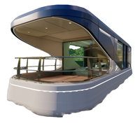 Maison Conteneur de Luxe Préfabriquée en Structure HDPE, Maison Flottante Entièrement Équipée pour Hôtels, Mini-Maisons et Remorques