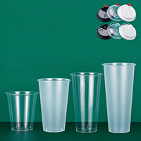 Gobelets en plastique personnalisés de bonne qualité, gobelets en plastique de 16 oz avec couvercles, gobelets en plastique pour yaourt, gobelets pour boissons chaudes et froides