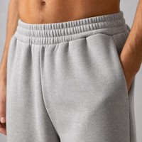 Pantalon de jogging streetwear décontracté personnalisé de haute qualité en coton épais gris coupe large droite avec taille élastique