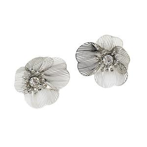 أقراط فرنسية فاخرة بتصميم مجوف وريش كبير غير منتظم، أقراط متدلية للنساء بنمط الفراشات والزهور - Product Image 5