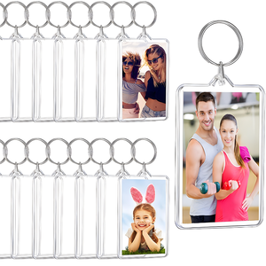 Double Sided Blank Picture Acrylic Keychain Personalised Photo Key Fob Holder with Split Ring for Insert 3.5cm X 5.0cm Photo