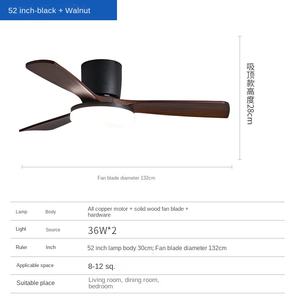 Lámpara de Techo con Ventilador de Aluminio, Hierro y Silicona, Color Negro y Dorado, LED Moderno, Estilo Chino Nuevo, Espectro Completo, Bronce, para Sala de Estar, con Control Remoto - Product Image 5