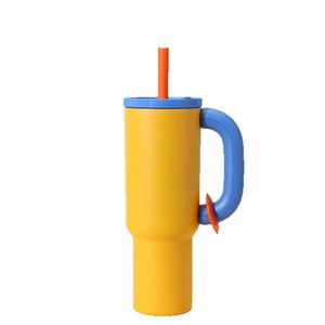 Base de goma Durable Gimnasio al aire libre Aislamiento al vacío 32Oz Deporte Acero inoxidable Hydrojg Tumbler con pajita - Product Image 6