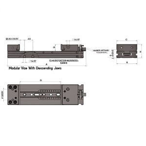 Modular <b>Vice</b> With Descending Jaws 33.40x60mm Precision Machining Tool - Product Image 2