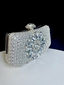 Pochette de soirée personnalisée avec strass, sac à main scintillant pour femme, pochette de bal à paillettes et strass, pochette de soirée élégante - Product Image 5