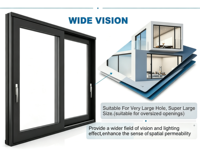 Porte coulissante moderne à cadre étroit en aluminium, verre isolant Low-E, porte patio coulissante pour villa européenne