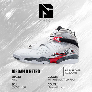 Chaussures de basketball montantes Air Jordan 8 Retro 'Bugs Bunny' 2025 pour homme, en cuir blanc, noir et rouge, à lacets, respirantes, baskets de sport - Product Image 6