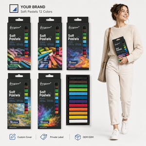 Giorgione – Lot <span class=keywords><strong>de</strong></span> 12 pastels carrés non toxiques pour artistes, enfants, étudiants et débutants - Product Image 6