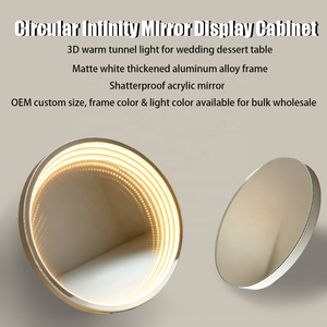 Wholesale Custom Plastic Circular LED Infinity <b>Mirror</b> Stand Art Deco Design ROHS Certified for Wedding Planner Commercial - Product Image 2