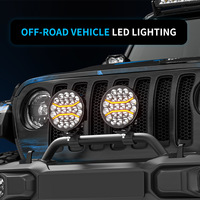 9 Zoll Runde LED-Fahrleuchte 24 LED 96W Weiß Amber Wasserdichter Spot-Scheinwerfer DRL Zusatzlampe