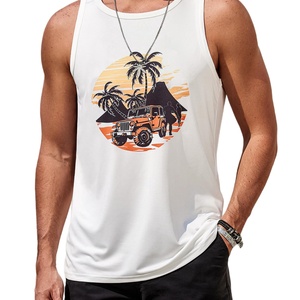Débardeurs graphiques sans manches pour hommes, prêts pour les vacances, décontractés d'été, imprimé palmiers, séchage rapide, pour la plage - Product Image 6