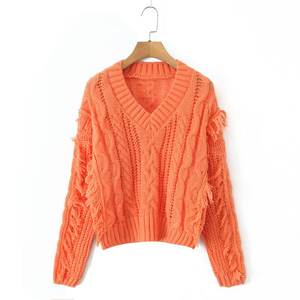 PB & ZA Frauen Herbst New Fashion Dicke Nadel buchse Strick pullover Vintage Langarm Damen Oberbekleidung Chic Tops - Product Image 6