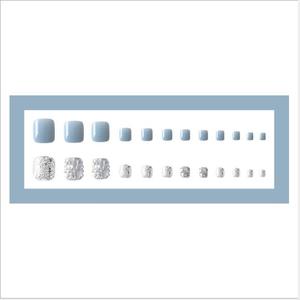 24 <span class=keywords><strong>faux</strong></span> <span class=keywords><strong>ongles</strong></span> d'orteils gris en ABS à couverture complète, pour femme, avec boîte de beauté - Product Image 4
