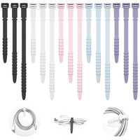 Organisateur de cordon en silicone réutilisable Attaches de câble Coloré Réutilisable Élastique en caoutchouc de silicone Sangle d'arrimage Attache de câble en silicone