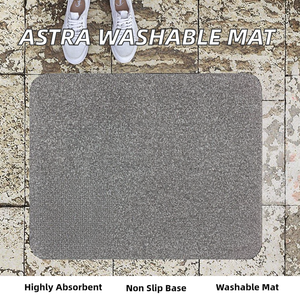 Tapis anti-salissures d'intérieur lavable 60x75cm gris, motif moucheté 100% coton, SUPER ABSORBANT, antidérapant - Product Image 2