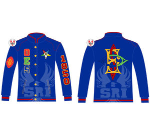 Veste de course pour femmes avec broderie de l'Ordre de l'Étoile de l'Orient |   Veste Raccar personnalisée pour femmes, brodée, de la franc-maçonnerie OES - Product Image 4