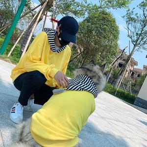 เสื้อยืดมีฮู้ดสำหรับสุนัขและมนุษย์ดีไซน์เนอร์ใหม่ฤดูใบไม้ผลิฤดูร้อนเสื้อผ้าสุนัขผ้าฝ้ายสำหรับสัตว์เลี้ยง - Product Image 5