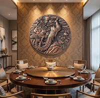 Art mural élégant Pivoine et Phénix - Entièrement personnalisable avec installation sur site par des experts