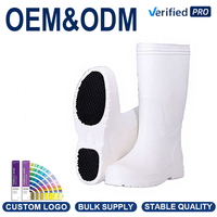 Bottes de sécurité unisexes en PVC blanc, mi-mollet, imperméables, résistantes aux produits chimiques, antidérapantes, avec embout en acier, pour l'industrie alimentaire