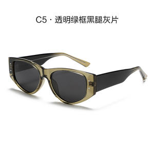 نظارات شمسية مستقطبة مخصصة KG2521 من LBashades من الشركة المصنعة الأصلية لنظارات عين القط نظارات شمسية للنساء نظارات شمسية بيضاوية سوداء - Product Image 5