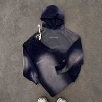 Ensemble de survêtement deux pièces respirant avec effet délavé par pulvérisation, dégradé vert, coupe oversize, comprenant un sweat à capuche et un pantalon de survêtement, pour fabricants sur mesure, OEM ODM