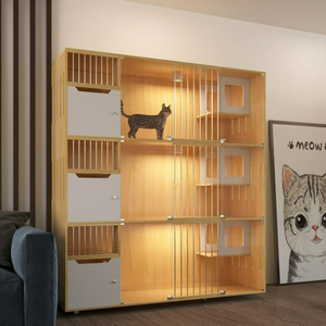 Villa de lujo para gatos con diseño Hotel para gatos de varios niveles con diseño - Product Image 1