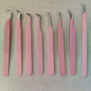 Herramientas cosméticas al por mayor pinzas de precisión de cabeza de fibra de malla de acero inoxidable reparación curadoras de pestañas de cejas - Product Image 2