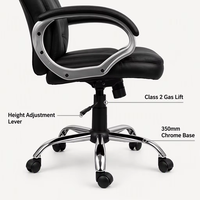 Chaise de bureau ergonomique et moderne, pivotante, en cuir noir, pour maison et bureau, vente en gros