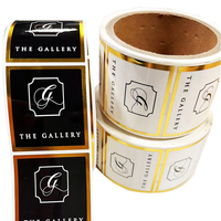 Étiquette autocollante personnalisée avec logo imprimé, fond noir/blanc avec cadre, estampage doré, vinyle imperméable pour bouteille