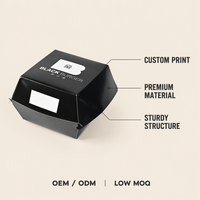 Cajas para Hamburguesas para Llevar, Embalaje Biodegradable Desechable para Sándwiches, Hamburguesas, Papas Fritas, Tamaño Personalizado, Color Personalizado