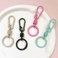 KC1084 Mousqueton en métal coloré avec anneau spirale pour porte-clés DIY, fermoir et breloque de sac, fourniture de matériel de fabrication
