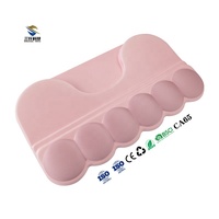 Repose-poignets ergonomique rose pour clavier, tapis de souris de bureau élégant en mousse à mémoire de forme avec base antidérapante en PU et silicone, idéal pour le bureau et le gaming