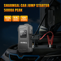 Boîte de démarrage portable 12v 9 en 1, démarreur de saut haute puissance 9000a avec compresseur d'air, gonfleur de pneus pour toutes les voitures essence 14l diesel