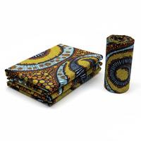 Tissu satiné ciré en stock, imprimé batik africain, en coton satiné, finition tissu ciré pailleté pour la confection de vêtements traditionnels africains