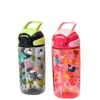 Bouteille d'eau sport pour enfants 550 ml, sans BPA, écologique, réutilisable, avec paille et poignée, motif dessin animé, personnalisable, haute réputation