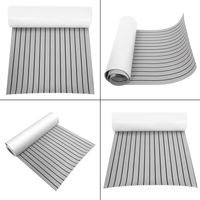 Tapis marin en mousse EVA de haute qualité imitation teck pour bateau, camping-car, yacht - Brun et blanc