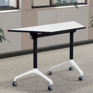 Hình dạng quạt có thể gập lại văn phòng đào tạo đồ nội thất di động gấp lật bảng có thể điều chỉnh với bánh xe họp máy tính xách tay ráp bàn - Product Image 6
