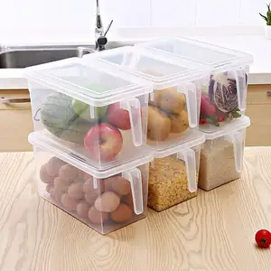 Contenitore per frigorifero con manico set di organizer per frigorifero in plastica scatole e contenitori per frutta per alimenti