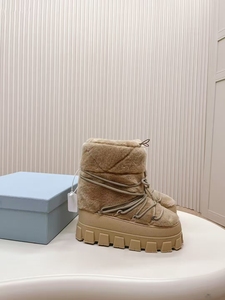 <span class=keywords><strong>Botas</strong></span> de Invierno Fuzzy Moon, Zapatos de Esquí Transpirables con Suela Gruesa, Forro de Borrego, Planas, Peludas, para Clima Frío, Otoño - Product Image 2