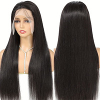 Drop Shipping Vendor Perruque HD Lace Front naturelle noire transparente Cheveux vierges droits Produit de beauté pour femmes