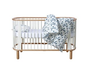 Cuna Convertible Multifuncional con Tamaño Personalizado, Cuna Ovalada Blanca, Cuna Europea de Madera para Bebé - Product Image 1