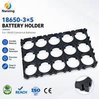 Rak Baterai 18650-3x5 untuk Perakitan Paket Lithium Isi Ulang, Sistem Pengunci Snap, Modular, 15 Sel, Braket Interlocking