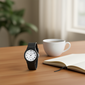Reloj de cuarzo analógico de moda para mujer, correa de resina negra de 18 mm, resistente al agua - Product Image 3
