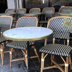 Quán Cà Phê khách sạn pháp phong cách Bistro Bàn và ghế bên ngoài Patio vườn mây Ghế Nhà Hàng đồ nội thất Set