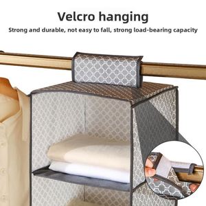 Sac de rangement suspendu multicouche en tissu non tissé, organisateur de garde-robe domestique, pochettes de rangement pliables multi-usages pour vêtements - Product Image 3