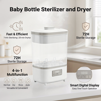 Stérilisateur de biberons portable électrique entièrement automatique sans BPA 800W, stérilisateur-sécheur multifonction 4-en-1