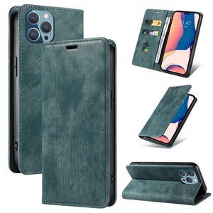 Funda de Cuero para iPhone 14 Pro Max, Lujosa, con Ranura para Tarjetas y Tapa Abatible para iPhone y <span class=keywords><strong>Samsung</strong></span> - Product Image 1