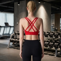 Nouvel Arrivage Soutien-gorge de Sport pour Femme en Spandex/Nylon, Sexy, à Bretelles Croisées au Dos, Respirant, Sans Coutures, Effet Seconde Peau, Fort Maintien