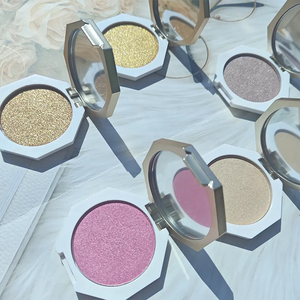 Hochwertige 2-Farben-Diamant-Glitzer-Creme-Rouge Make-up Kräuter-Gesichtsbronzer Highlighter-Puder-Palette - Product Image 6