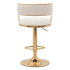 Ghế quầy <span class=keywords><strong>bar</strong></span> xoay bằng nhung, chân tròn kim loại mạ vàng sang trọng phong cách Bắc Âu - Product Image 4